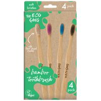The Eco Gang Adult Bamboo Toothbrushes - 4 pack